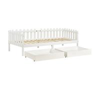 Cajonera 93x67x20cm - 2 cajones, almacenamiento bajo la cama, mdf, ruedas - blanco