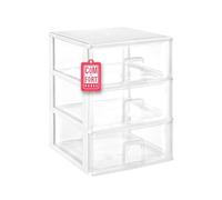 Cajonera Apilable Transparente Blanca 3 Cajones COM-FORT HOUSE