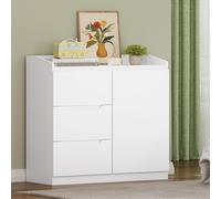 Cajonera con 3 cajones, ideal para dormitorio y salón, diseño moderno, de 40x80x87 cm, color blanco
