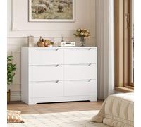 Cajonera con 6 cajones - Mueble de almacenamiento moderno en blanco, ideal para el dormitorio y el salón