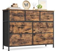 Cajonera con 7 cajones – Mueble de almacenamiento para dormitorio o recibidor – Acero y MDF