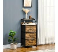 Cajonera con estructura de acero y tres cajones – Mueble de almacenamiento clásico para dormitorio y sala de estar
