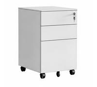 Relaxdays Cajonera metálica con cerradura blanco,negro