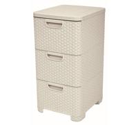 Cajonera Curver® STYLE, 3 cajones, crema, 33x60x38 cm