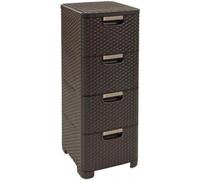 Cajonera Curver® STYLE, 4 cajones, marrón oscuro, 33x79x38 cm