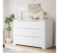 Cajonera de 6 cajones - Cajonera blanca - Módulo de cajones - Armario de almacenamiento - Armario para dormitorio - Diseño moderno y minimalista