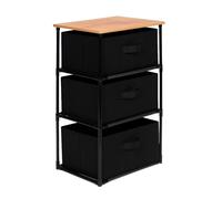 Miroytengo Cajonera de Armario Auxiliar Interior Roda 3 Cajones Tela Roble Cambrian y Negro 40x68x30 cm