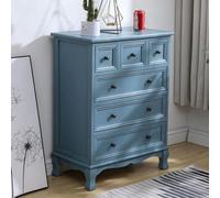 Cajonera de Madera Maciza Cómoda con 6 Cajones Organizador Versátil Comoda Dormitorio Armario de Almacenamiento Mueble Para Ropa No Requiere Ensamblaje Para Recibidor Salón Retro B,60*35*80CM