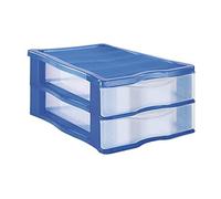 Cajonera de Plastico de Sobremesa Apilable Estructura de Color y Cajones Transparentes