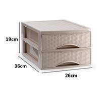 Cajonera de Sobremesa Imitación Rattan A4 con en Plástico Duro, Ideal para Organizar la Oficina