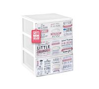 Cajonera Efecto Cristal Textos Blanca 3 Cajones COM-FORT HOUSE