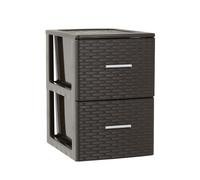 Cajonera Estilo Rattan | 2, 3 o 4 Cajones en Blanco o Marrón | Almacenamiento y Organización Plastic Forte | POPPY&MARTI White