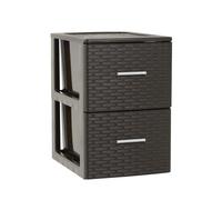 Cajonera Estilo Rattan | 2, 3 o 4 Cajones en Blanco o Marrón | Almacenamiento y Organización Plastic Forte | POPPY&MARTI