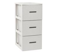 Cajonera Estilo Rattan | 2, 3 o 4 Cajones en Blanco o Marrón | Almacenamiento y Organización Plastic Forte | POPPY&MARTI White