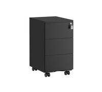 Cajonera metálica de 3 cajones con ruedas y cerradura