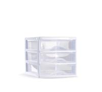 Cajonera Plastico Sobremesa disponibles en 3, 4 y 5 cajones para escritorio y oficina almacenamiento de sobremesa Color Blanco Negro