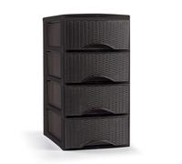 Cajonera Rattan deSobremesa 2/3/4 Cajones White