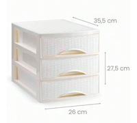 Cajonera Rattan deSobremesa 2/3/4 Cajones White