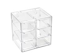 Cajoneras Plastico Almacenaje, Pequeñas Caja de Almacenamiento de Escritorio con 6 Cajones, Transparente Cajones Extraíbles Organizador, Mini Caja Organizadora para Almacenar Cosméticos Joyería