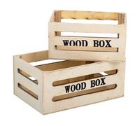 Cajones de madera set 2 piezas marron 20x13x09-16x11x08h cm
