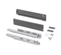Cajones extraibles para cocina Vertex, regulación 3D, H 93mm, 40kg, espesor tablero 18mm, profundidad 350mm, Acero, Gris antracita