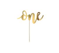 Cake Topper One 19 cm - Decoración para tarta de cumpleaños infantil - dorado