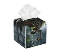 Calabaza de Terror Loca, Jinete sin Cabeza, Castillo, Luna Llena, árbol Muerto, Fantasma, resentido, Paquete de pañuelos de PVC en Forma de Cubo para Uso en el hogar, la Oficina y el baño.