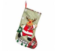 Calcetín De Navidad Decoración For Fiesta En Casa Y Vacaciones | Con Decoraciones Colgantes Reno Y Muñeco De Nieve De Papá Noel, Bolsa De Regalo Personalizada(Little Deer)