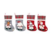 Calcetines Navideños,Oso Contenedor de Papá Noel 3D | Kit de 4 Calcetines Navideños de,Para Rellenos de Chocolate en Sala Chimenea Dormitorio Árbol Invierno