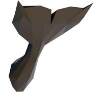 Calcomanía 3D de una aleta de ballena negra en perfil, de 70 x 65 cm