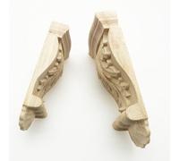 Calcomanía de esquina tallada en madera vintage, exquisito aplique de muebles para puerta de armario, pared, espejo, adorno para el hogar, 12 x 6 x 2 cm