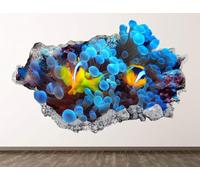 Calcomanía de pared 3D Listones De Madera De Colores Pared rota tatuaje calcomanía niños dormitorio decoración pared pegatinas Mural Póster arte de pared 60x105cm