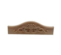 Calcomanía tallada en madera for esquina, aplique largo sin pintar, muebles de puerta, figuras decorativas talladas en madera, artesanía(25cm)
