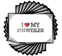 Calcomanía única, botella de juego I Love My Pinweiler, calcomanías de primavera con cita divertida (12 x 18 cm)