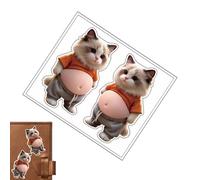 Calcomanías 3D - 11,5 x 12 cm, divertidos juguetes adhesivos de vientre de gato | Pegatinas de teléfono para decoración de álbumes de recortes para planificador, de teléfono, taza, tableta