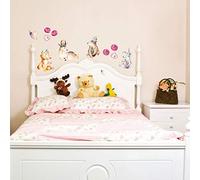 Calcomanías de ambiente Calcomanías de pared adorables de animales del bosque, Decoración del hogar de bricolaje, Arte de pared impermeable y autoadhesivo - 30 x 30 CM