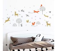 Calcomanías de ambiente calcomanías de pared de bosque escandinavo, decoración del hogar de bricolaje, arte de pared impermeable y autoadhesivo - 40 x 40 cm