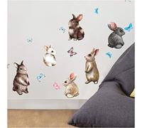 Calcomanías de ambiente, calcomanías de pared de conejos de bebé, decoración del hogar de bricolaje, arte de pared impermeable y autoadhesivo - 14 impresionantes mariposas de 30 x 40 cm