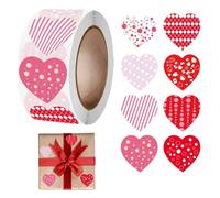 Calcomanías de corazón para niños, calcomanías de forma portátil, rollo de calcomanías de recompensa de 2.68 pulgadas con 500 piezas, juego de calcomanías decorativas, accesorio de manualidades con