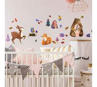 Calcomanías de pared de animales de las etiquetas engomadas del ambiente, decoración del hogar de bricolaje, arte de pared impermeable y autoadhesivo - 40 x 40 cm