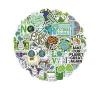 Calcomanías de Save the Earth, calcomanías reutilizables de color verde naturaleza, suministros escolares para estudiantes, monopatines, cuadernos, escritorios, tazas de agua, portátiles, botellas de