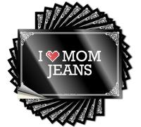 Calcomanías impermeables para decoración de habitación de hombre con texto en inglés "I Love Mom", para botella de jeans para uso prolongado (8 x 12 cm)