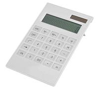 Calculadora, calculadora científica blanca, 19 x 12 x 2 cm, calculadora científica de mesa para estudiantes, alimentación solar y batería, calculadora blanca con