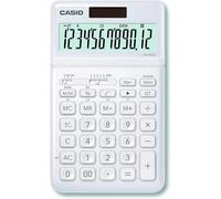 Calculadora Casio JW-200SC-WE Función de Cambio de divisa cálculo de impuestos Placa Frontal metálica Pantalla de inclinación Ajustable Solar y a Pilas