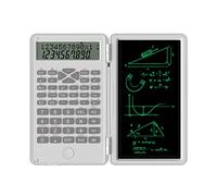 Calculadora científica con Tablero de Escritura borrable 240 Funciones Pantalla LCD de 2 líneas Calculadora matemática Plegable para Estudiantes universitarios de Secundaria (Blanca)