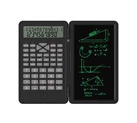 Calculadora científica con Tablero de Escritura borrable 240 Funciones Pantalla LCD de 2 líneas Calculadora matemática Plegable para Estudiantes universitarios de Secundaria (Negra)