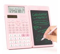 Calculadora científica para Estudiantes con Bloc de Notas, Suministros para Estudiantes de Secundaria y preparatoria ROATEE, Pantalla Plegable de 2 líneas de 82 MS, calculadora científica con Tableta