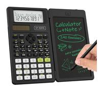 Calculadora científica para Estudiantes con Bloc de Notas, Suministros para Estudiantes de Secundaria y preparatoria ROATEE, Pantalla Plegable de 2 líneas de 82 MS, calculadora científica con Tableta