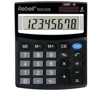 Calculadora de escritorio Rebel RE-408 SDC SDC 408 8 dígitos, los servicios básicos y la pantalla en ángulo, negro