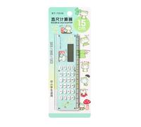 Calculadora de regla de dibujos animados, herramienta de medición de 15 cm, calculadora de mesa compacta, accesorio educativo ligero, pantalla de alta definición | práctica de matemáticas escolares,